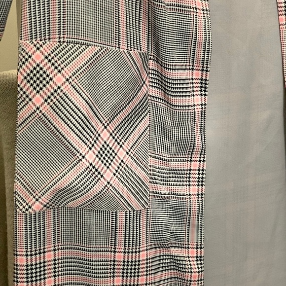 Topshop Checked Duster Coat Size 0 Open Front Lightweight ✅ - Picture 8 of 8